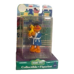 Sesame Street Ernie Duck Collectible Figurine Blue and Yellow